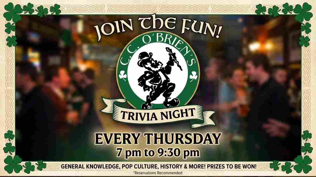 C.C. O'Brien's every Thursday 7pm to 930 pm