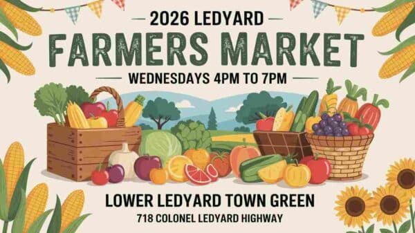 2026 Ledyard Farmers Market Wednesdays 4 pm to 7 pm at the Lower Ledyard Town Green