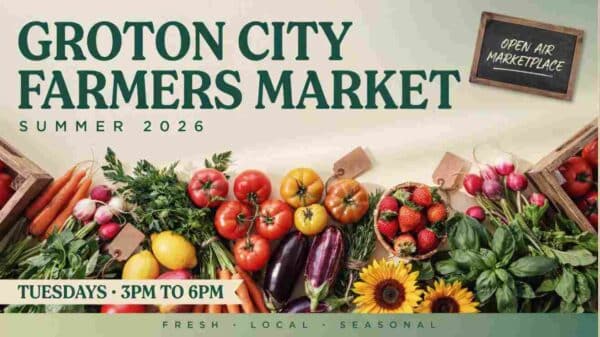 Groton City Farmers Market Summer 2026 Tuesdays 3pm to 6pm