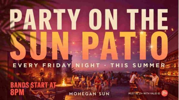 Party at the Sun Pation every Friday Night This Summer Bands Start at 8pm must be 21 years of age or older