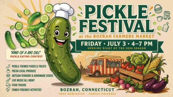 Pickle Festival at the Bozrah Farmers Market Friday July 3 4pm to 7pm