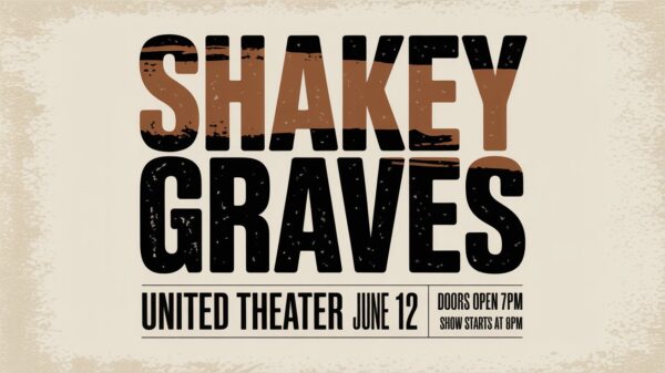 Shakey Graves at the UNITED Theater June 12 Doors Open 7pm Show starts at 8pm