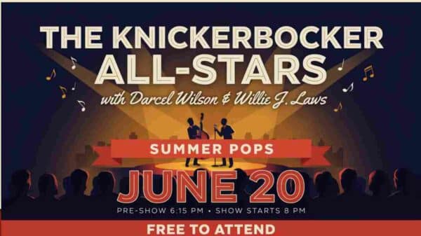 The Knickerbocker All Stars with Darcel Wilson and Willie J Laws at Summer Pops show starts at 8pm pre show at 615pm