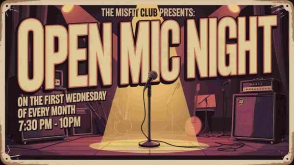 The Misfit Club Presents Open Mic Night on the first Wednesday of every month