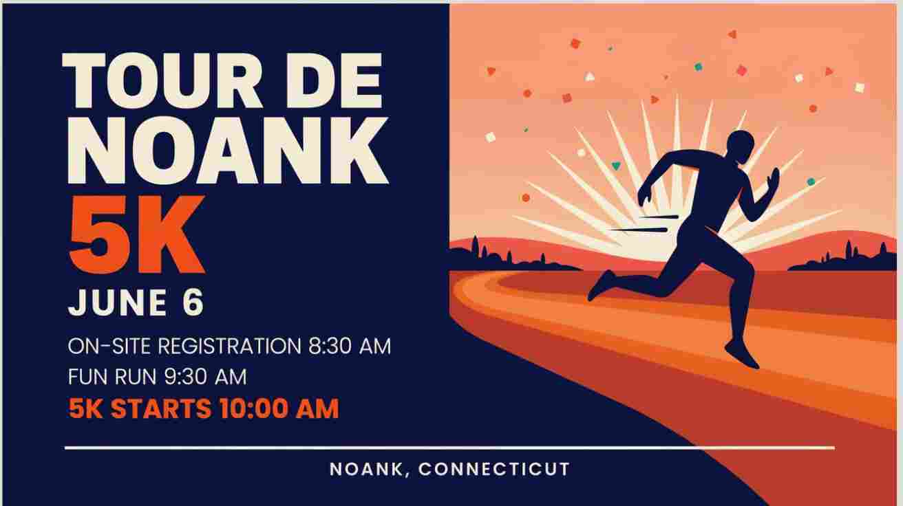 Tour De Noank 5k and Fun Run June 6 at 830 am
