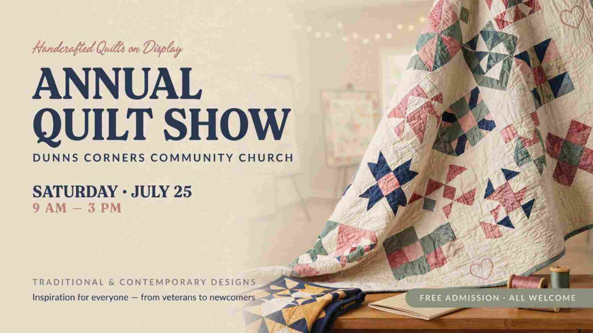 Annual Quilt Show Dunns Corners Community Church Saturday July 25 9am -3pm