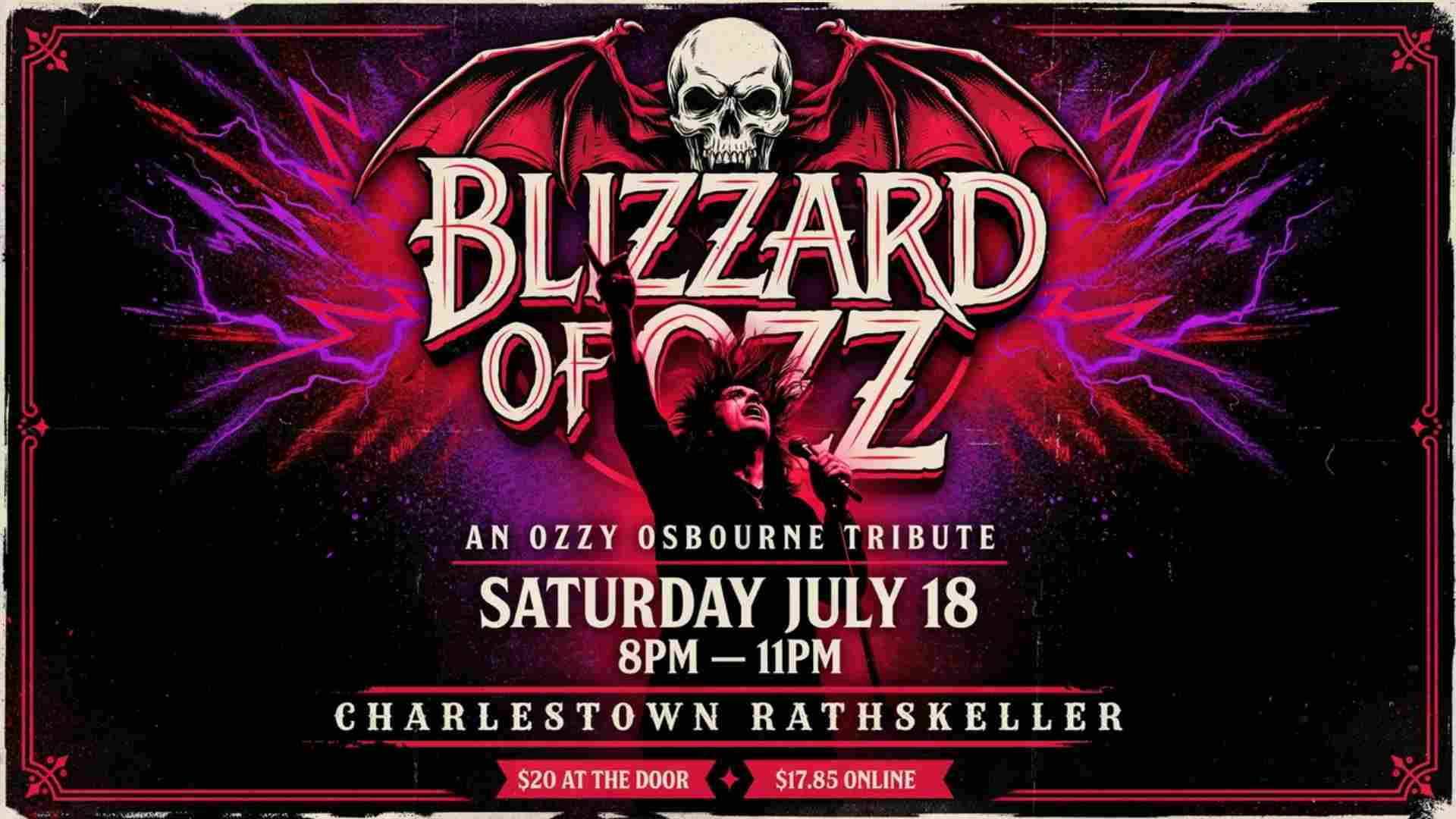 Blizzard of Ozz at the Charlestown Rathskeller Saturday July 18 8pm - 11pm