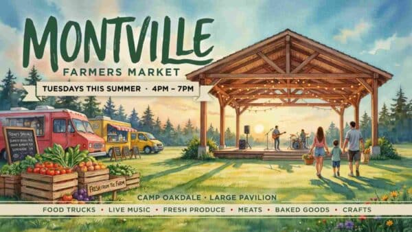 Montville Farmers Market Tuesdays this summer 4pm to 7pm at Camp Oakdale