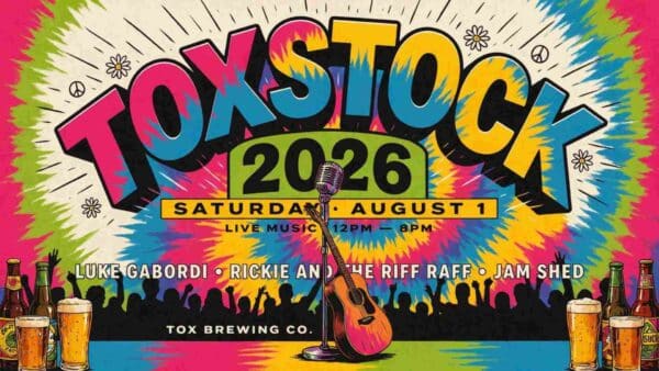 Toxstock 2026 at Tox Brewing Co Saturday August 1 Live music 12p, - 8pm