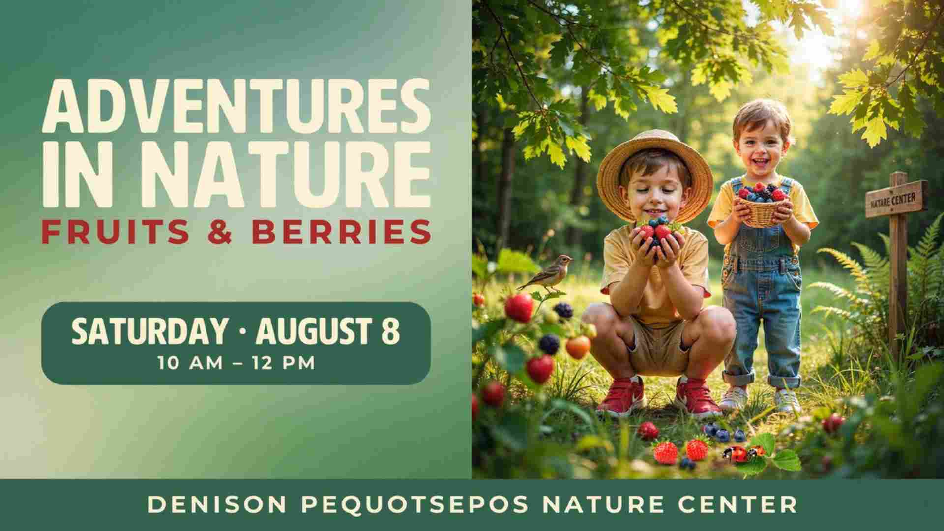 Adventure in Nature Fruits and Berries at the Denison Pequotsepos Nature Center Saturday August 8 10am - 12pm