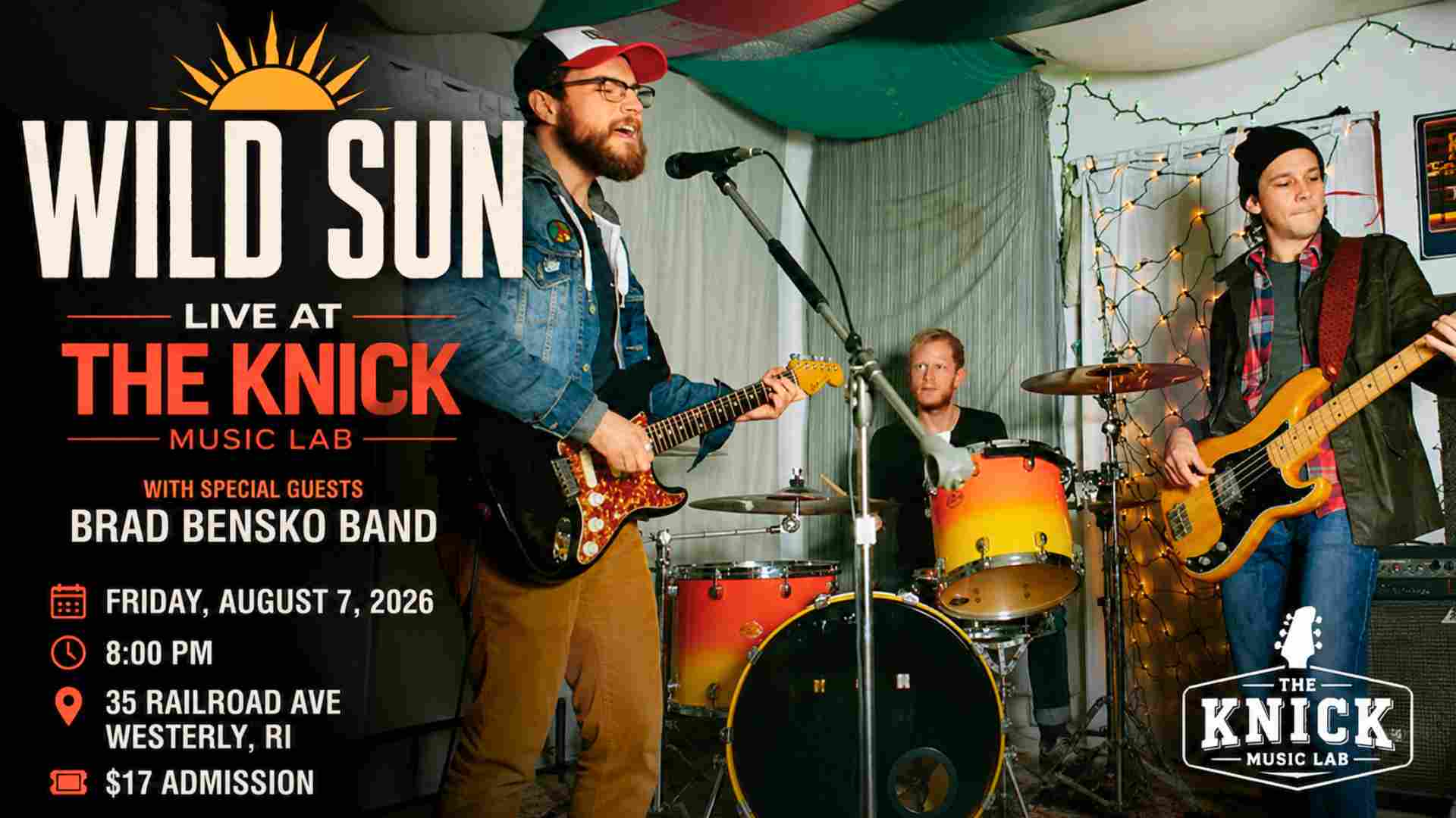 Wild Sun Live at The Knick with special guests Brad Bensko Band Friday August 7 at 8pm