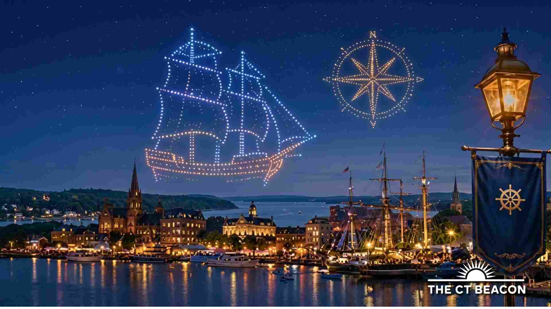 300-Drone Light Show Over the Thames River