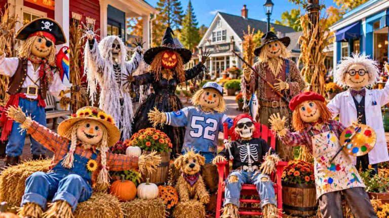 Scarecrows Take Over Olde Mistick Village for the Month of October